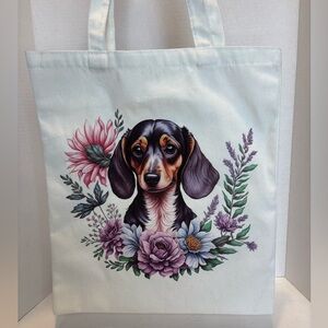 Dachsund Dog Canvas Tote Shoulder Bag New Without Tag Never Used